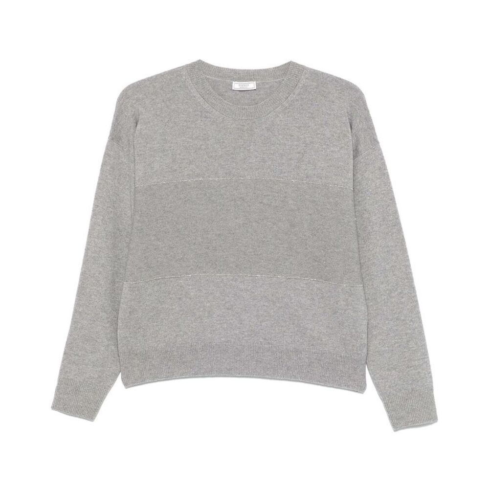 Peserico Womens Punto Luce-Embellished Sweater US 6 Granite IT 42 - NWT $725